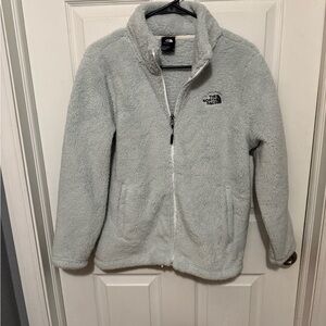 The North Face Mens Full Zip Plush Sherpa Jacket Size S NWOT Baby Blue Mock Neck